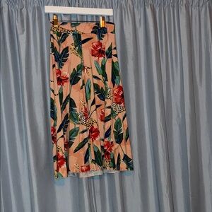 Floral Print Midi Skirt - Multicolor